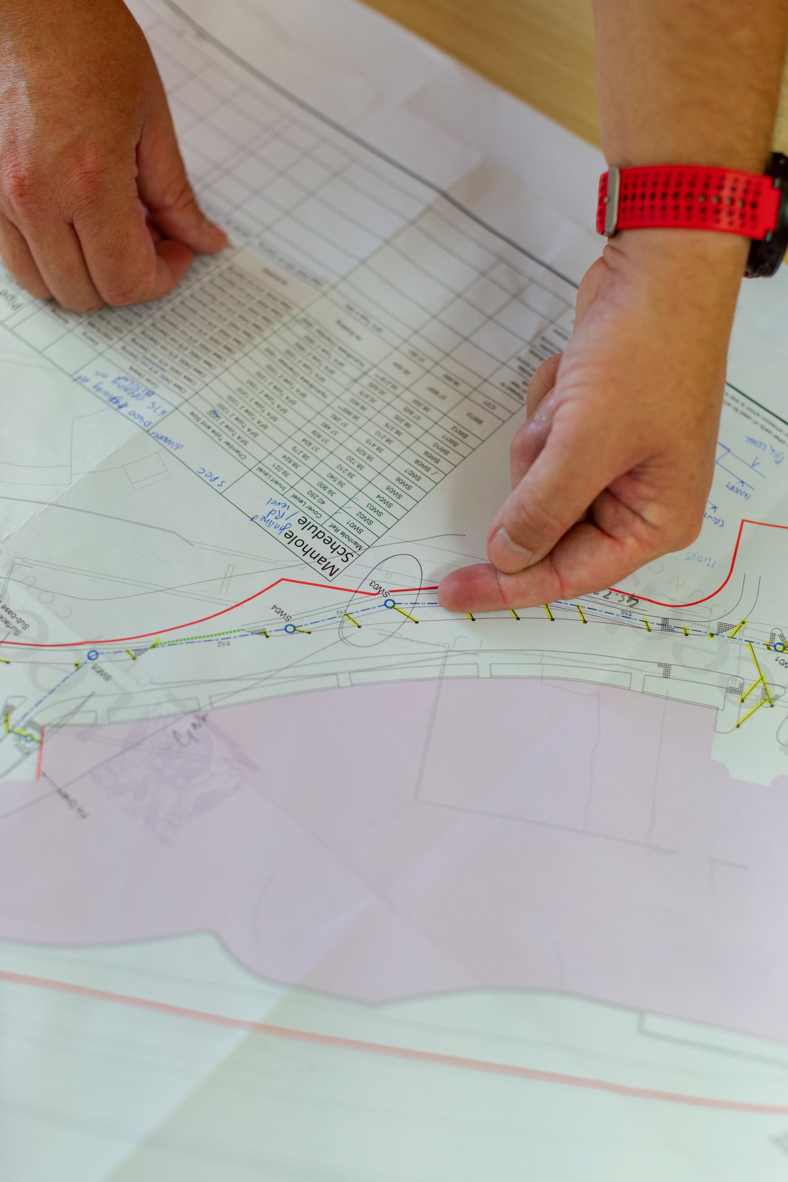 Meticulous pre-job site planning over the drawings
